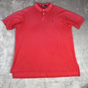 Vintage Polo Ralph Lauren Polo Shirt Mens‎ XL Red Pique Cotton Pony Logo USA